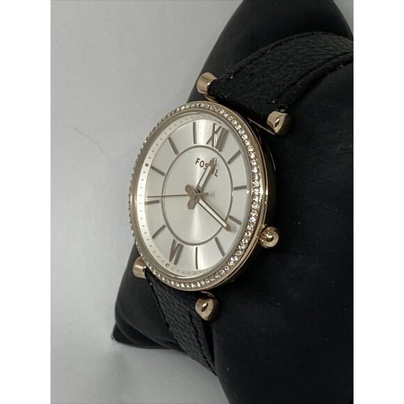 Fossil Carlie ES4465 Women's Black Leather Analog Dial Quartz Wrist Watch JK672 - Picture 4 of 12